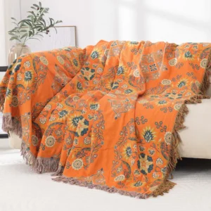 Boho-Chic Sofa-Wurf-Decke, 1 Stück Bunte Boho-Blumen-Tassel-Doppel-Seite Sofa-Wurf-Decke - Weich, Bequem, Saisonale Sommer-Quilt mit Coolen Design